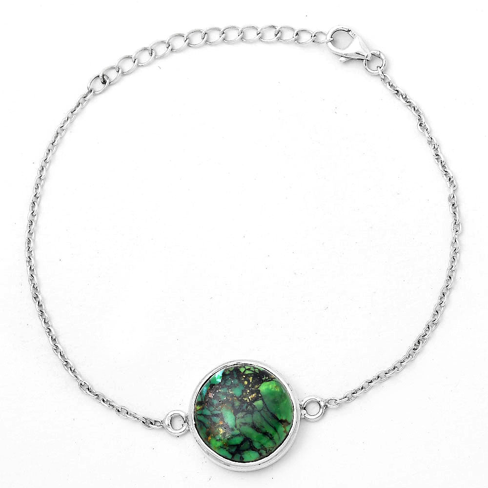 Natural Green Matrix Turquoise Bracelet B-1023 SDB3085