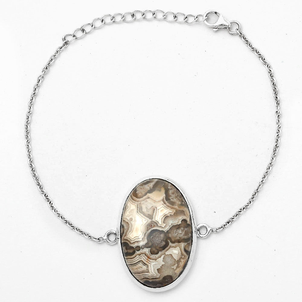 Natural Laguna Lace Agate - Mexican Bracelet B-1023 SDB3197