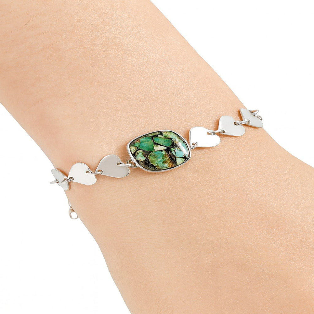 Heart Lucky Charm Tibetan Turquoise Bracelet B-1044 SDB4716