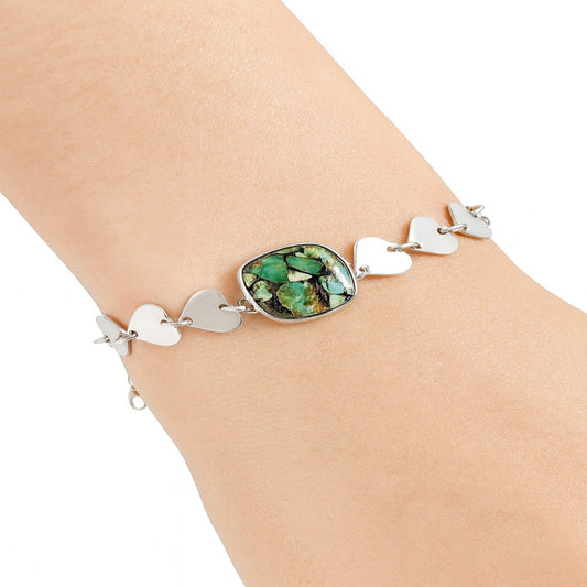 Heart Lucky Charm Tibetan Turquoise Bracelet B-1044 SDB4716