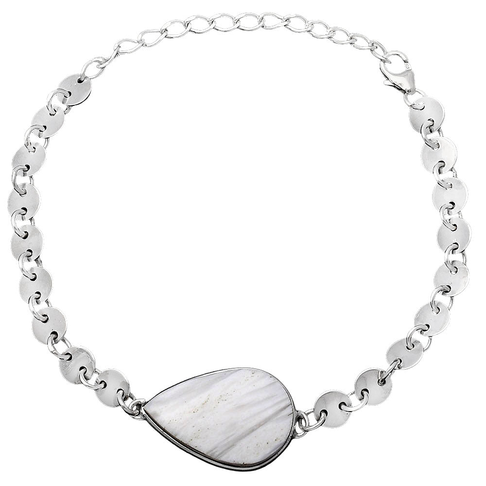 Natural White Scolecite Bracelet B-1044 SDB4781-2