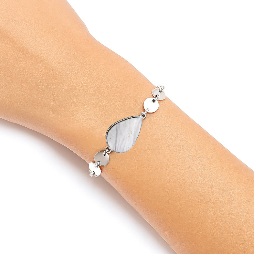 Natural White Scolecite Bracelet B-1044 SDB4781-0