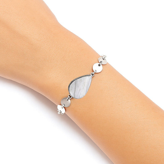 Natural White Scolecite Bracelet B-1044 SDB4781-0