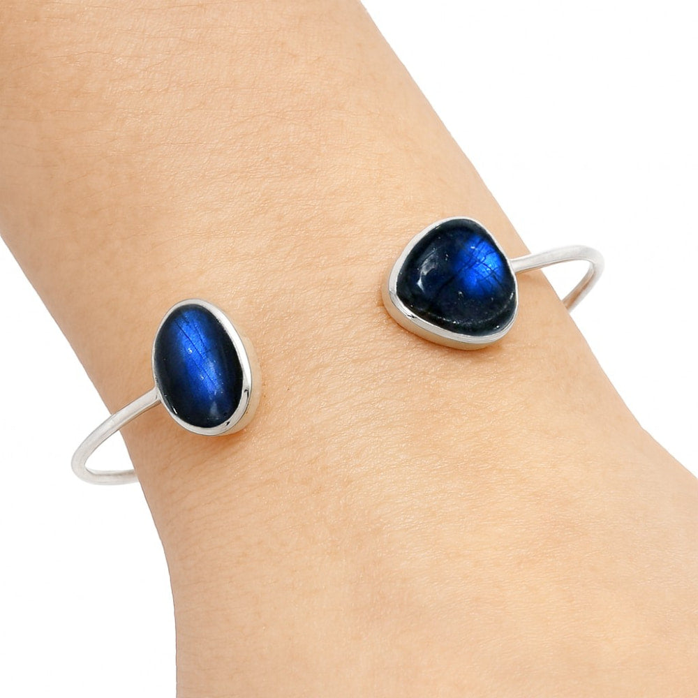 Blue Fire Labradorite Cuff Bangle Bracelet B-1004 SDB4998