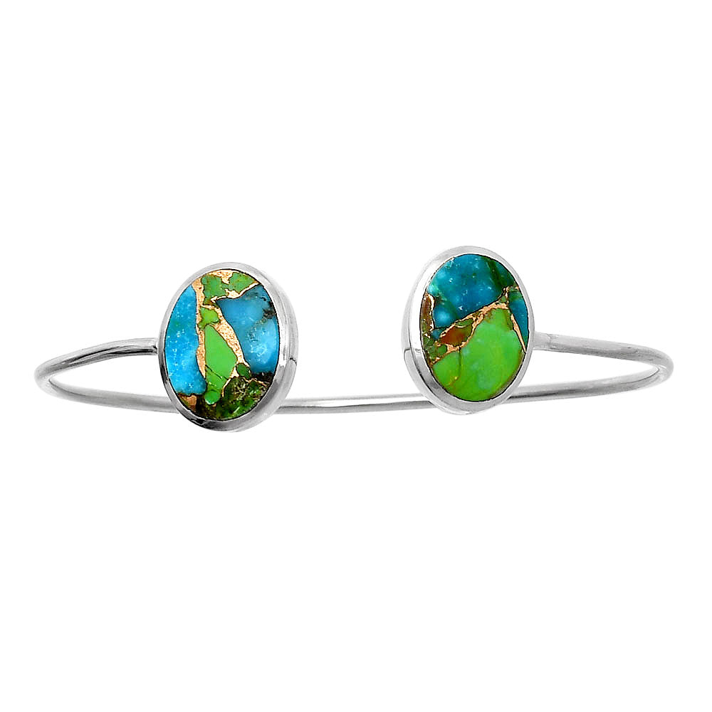 Blue Turquoise In Green Mohave Cuff Bangle Bracelet B-1004 SDB5141