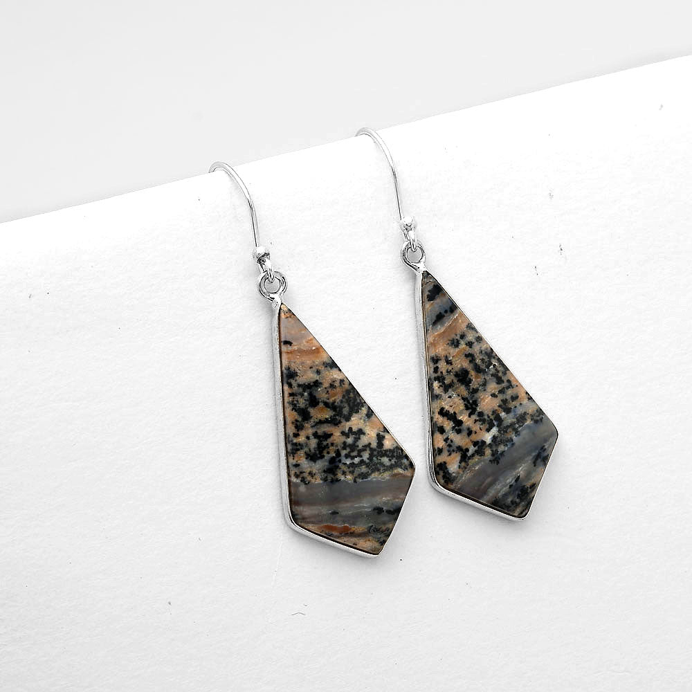 Natural Russian Honey Dendrite Opal Earrings E-1001 SDE50382