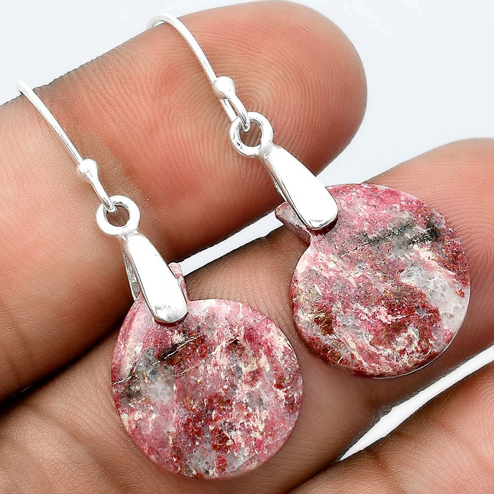 Natural Pink Thulite - Norway Earrings E-1214 SDE55392-2