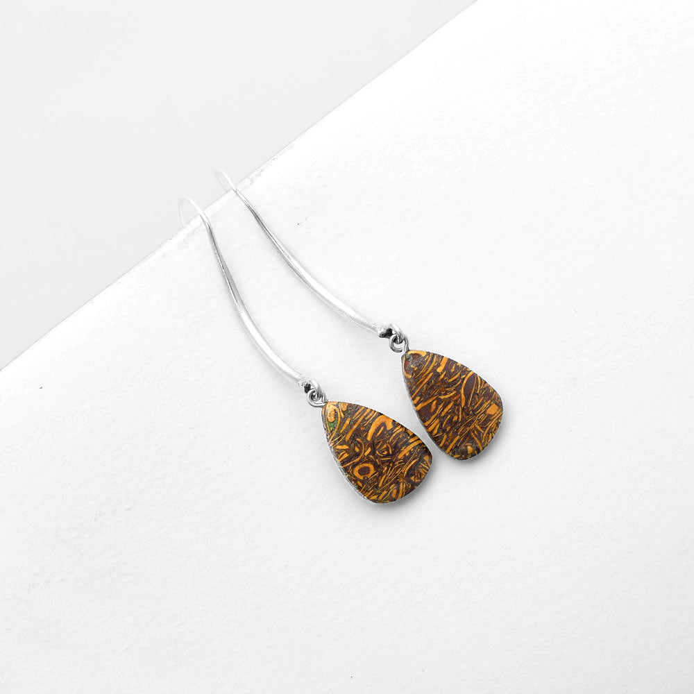 Natural Coquina Fossil Jasper India Earrings E-1095 SDE55594