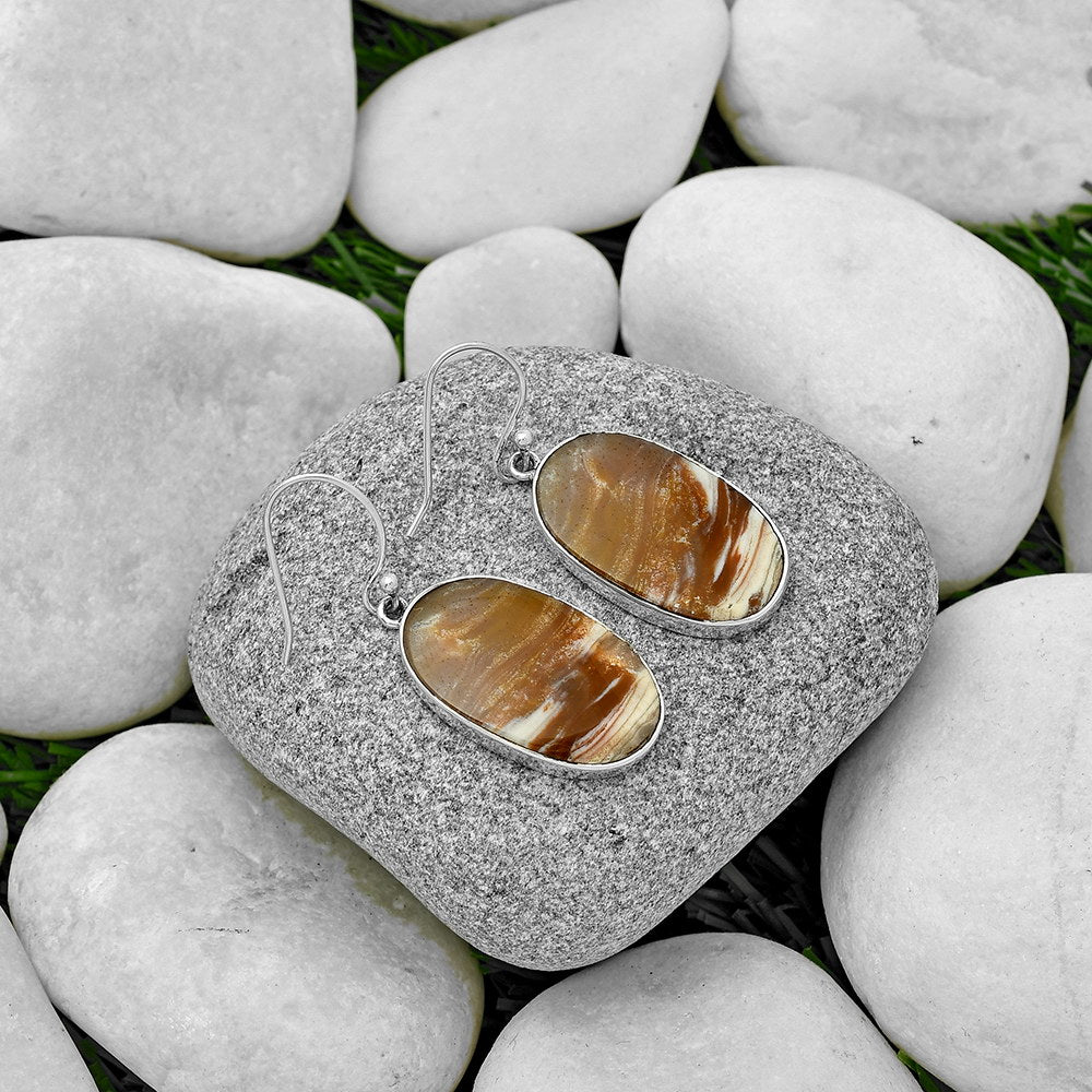 Natural Imperial Dedise Jasper Earrings E-1001 SDE70350