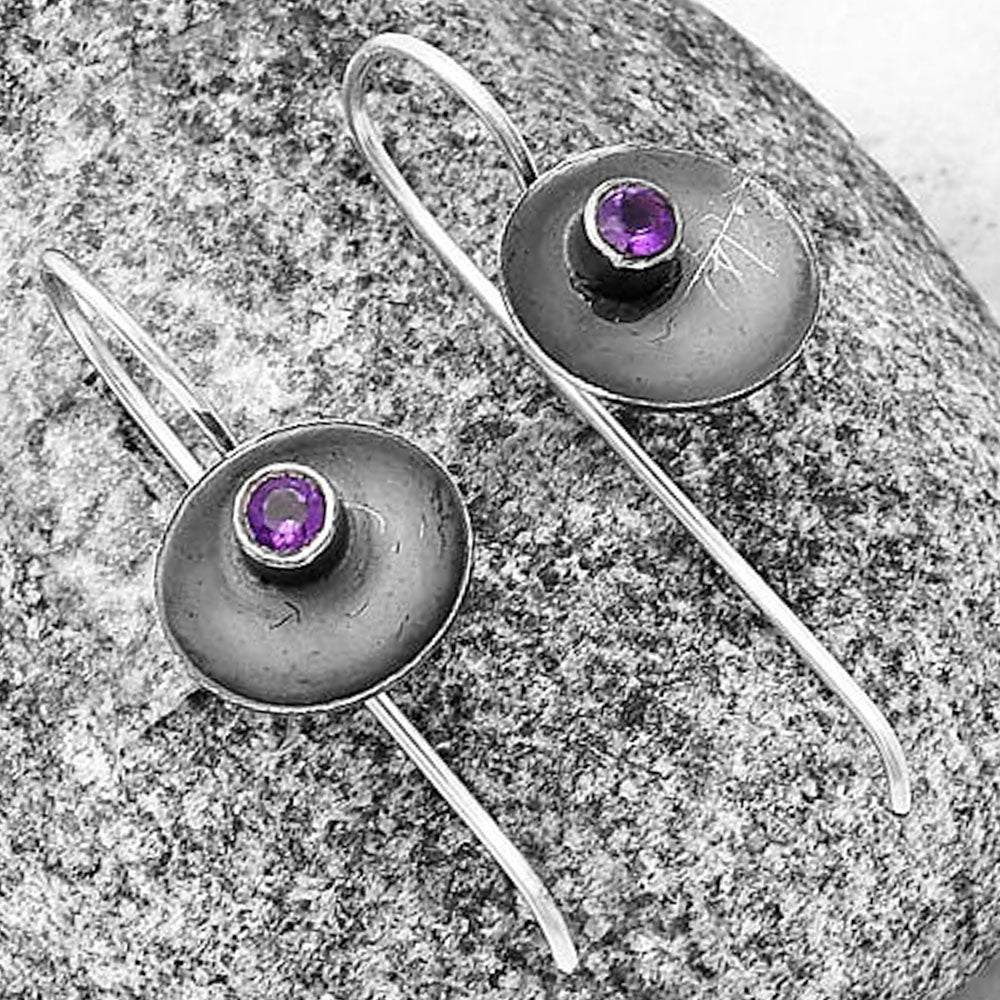 Natural African Amethyst Earrings E-1241 SDE77236