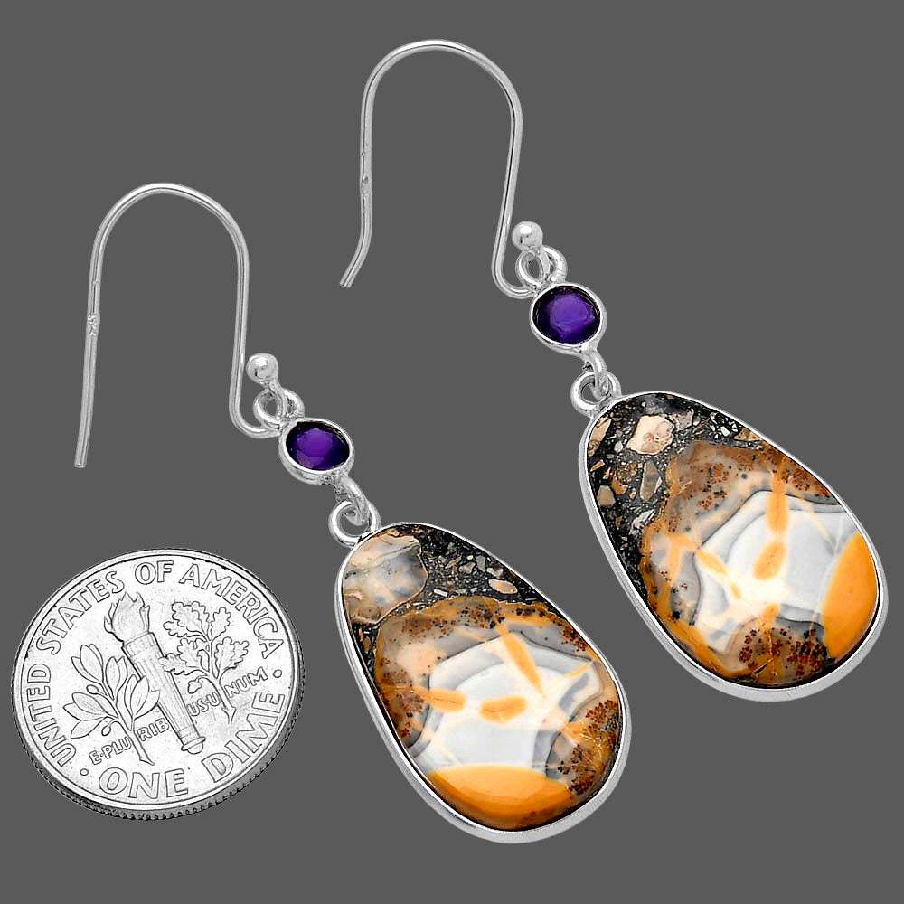 Natural Maligano Jasper & Amethyst Earrings E-1002 SDE80744
