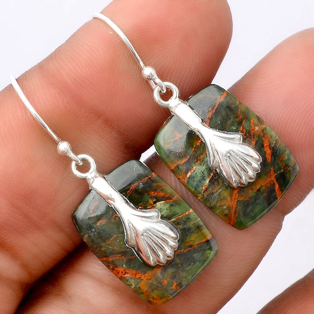 Turkish Rainforest Chrysocolla Earrings E-1137 SDE86970
