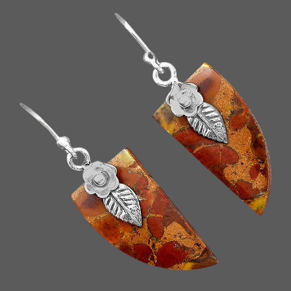 Natural Rhyolite - Rainforest Jasper Earrings E-1137 SDE87779