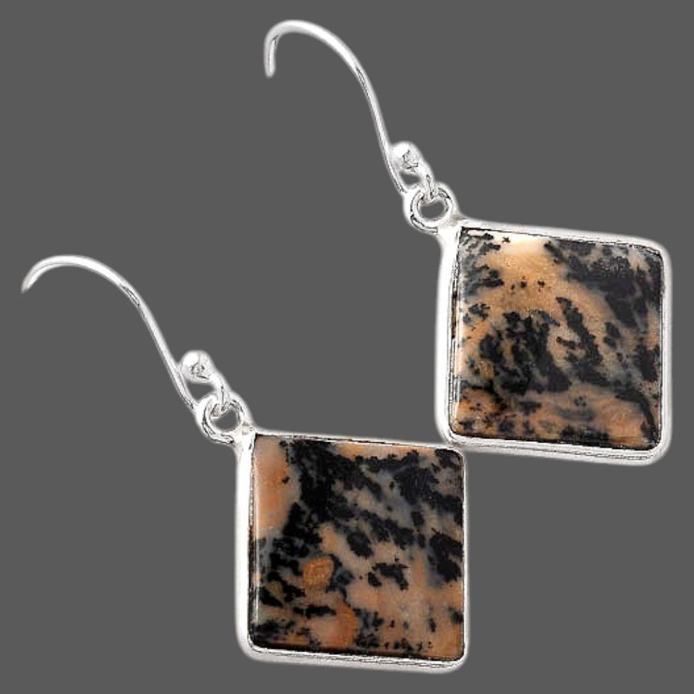 Natural Russian Honey Dendrite Opal Earrings E-1001 SDE88027