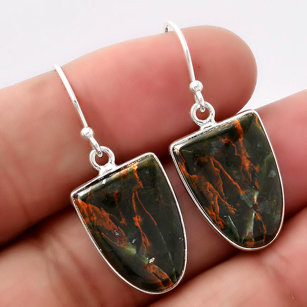 Turkish Rainforest Chrysocolla Earrings E-1001 SDE88096