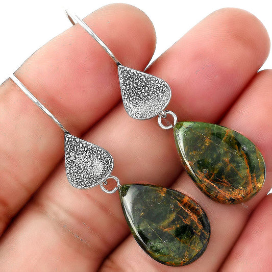 Natural Turkish Rainforest Chrysocolla Earrings E-1094 SDE88339