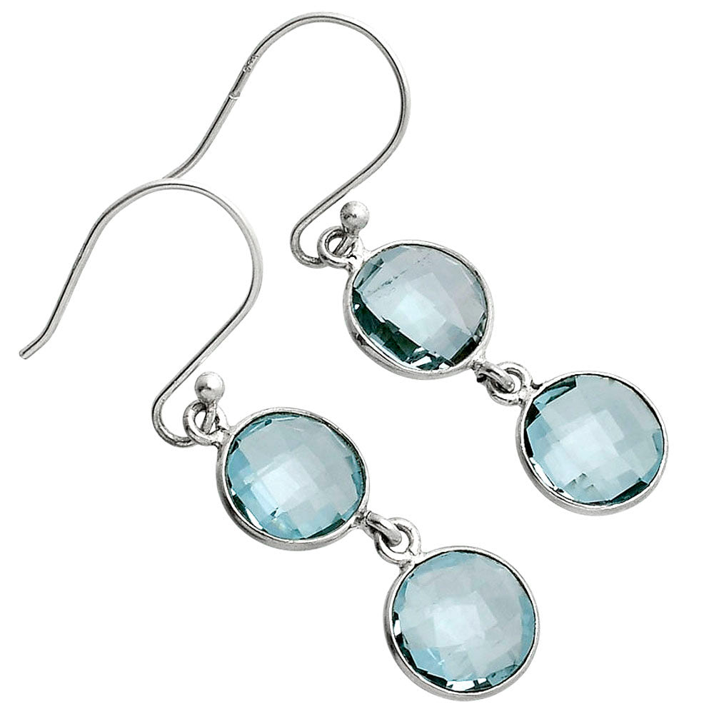 Sky Blue Topaz Checker Briolette Earrings E-1006 SDE89482