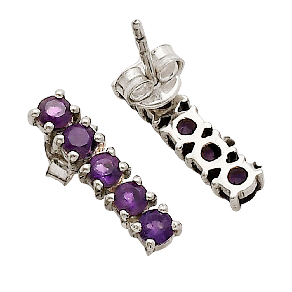 African Amethyst Stud Earrings E-1063 SDE90314
