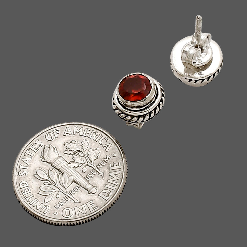 Hessonite Garnet Stud Earrings E-1245 SDE90325