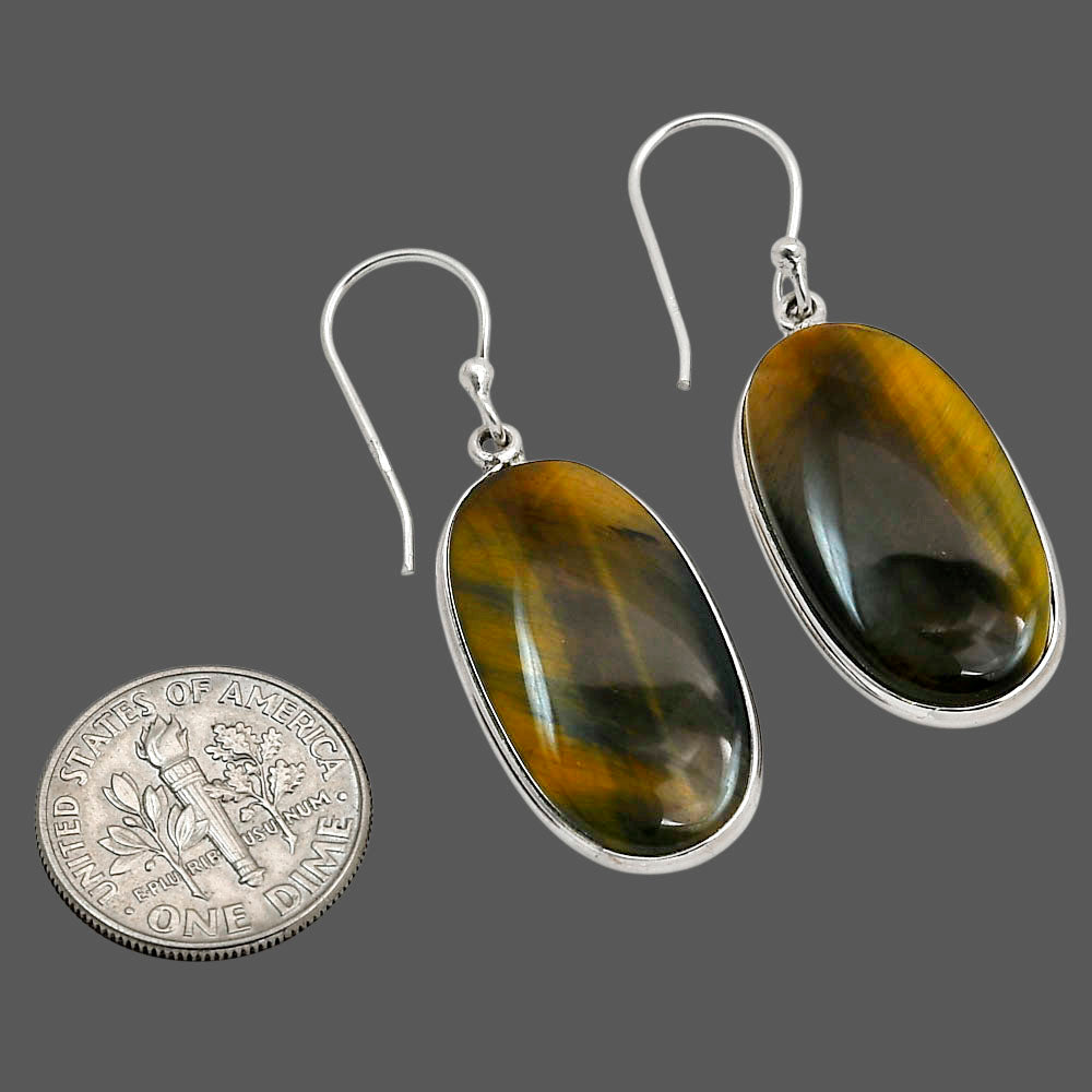 Blue Tiger Eye Earrings E-1001 SDE90395