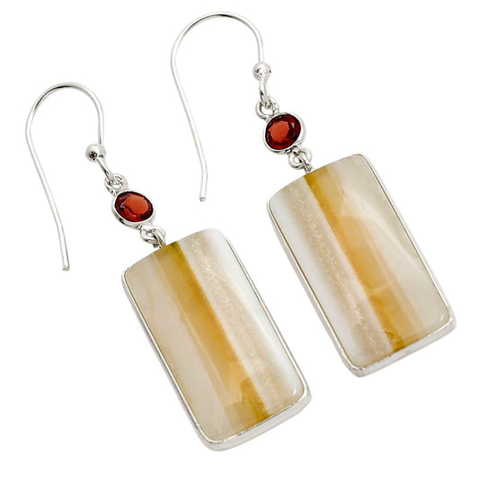 Banded Onyx and Hessonite Garnet Earrings E-1002 SDE90563
