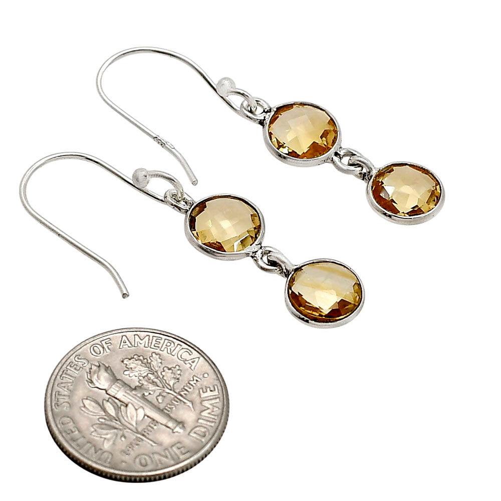 Citrine Checker Briolette Earrings E-1006 SDE90785