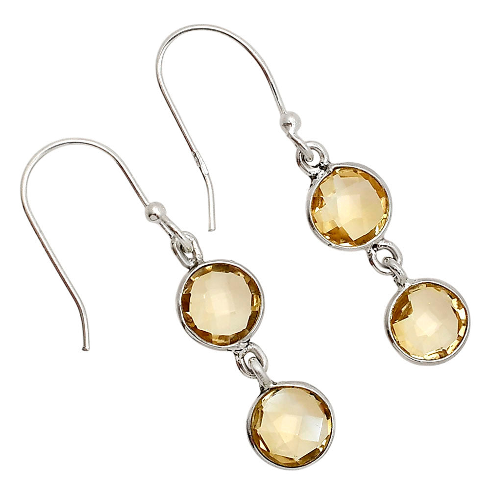 Citrine Checker Briolette Earrings E-1006 SDE90788