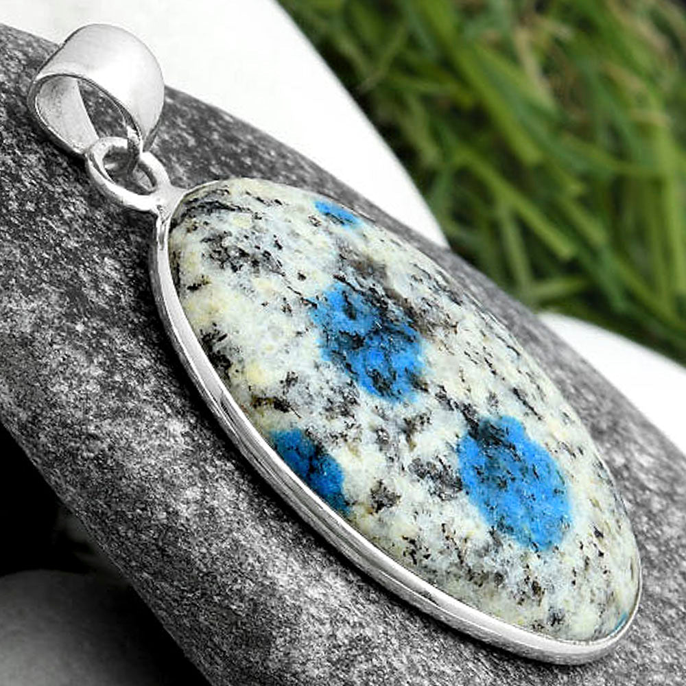 Natural K2 Blue - Azurite In Quartz Pendant P-1001 SDP103814