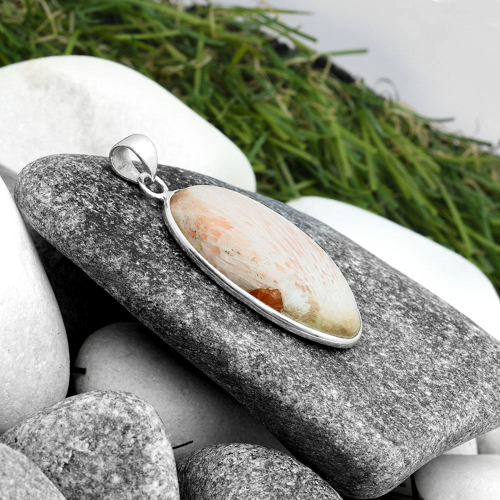 Natural Orange Scolecite - India Pendant P-1001 SDP103970