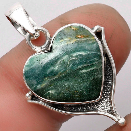 Heart Natural Larsonite Jasper Pendant P-1393 SDP104791