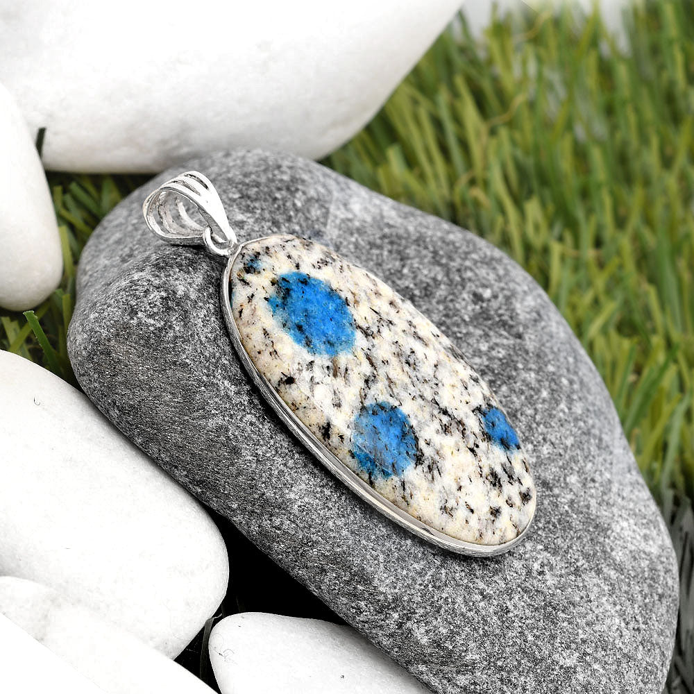 Natural K2 Blue - Azurite In Quartz Pendant P-1001 SDP105719