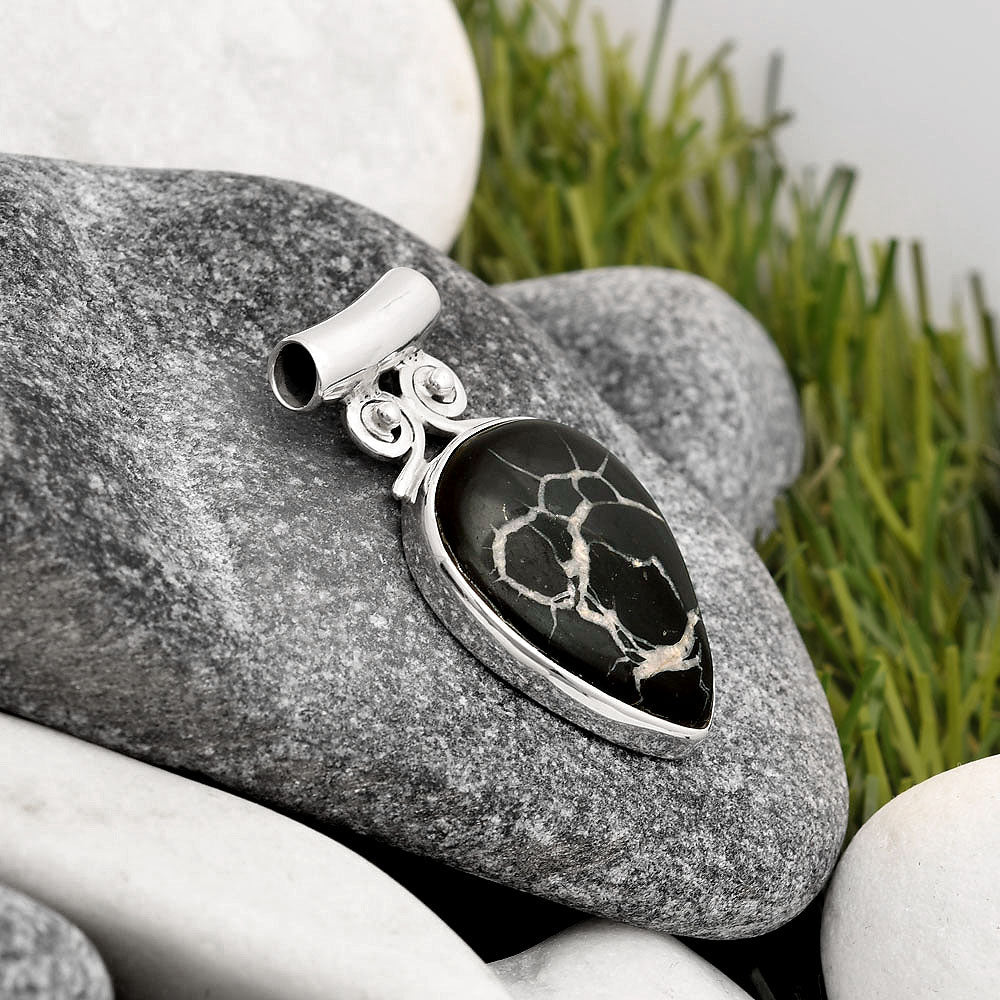 Natural Black Septarian Pendant P-1597 SDP106395