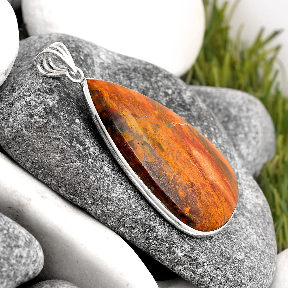 Natural Rhyolite - Rainforest Jasper Pendant P-1001 SDP106467