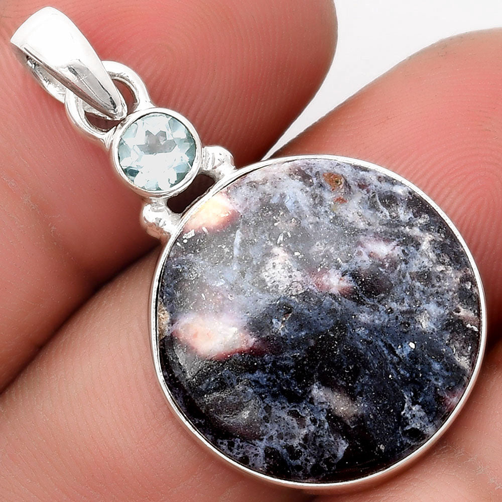 Indian Blanket Jasper & Sky Blue Topaz Pendant P-1077 SDP107046