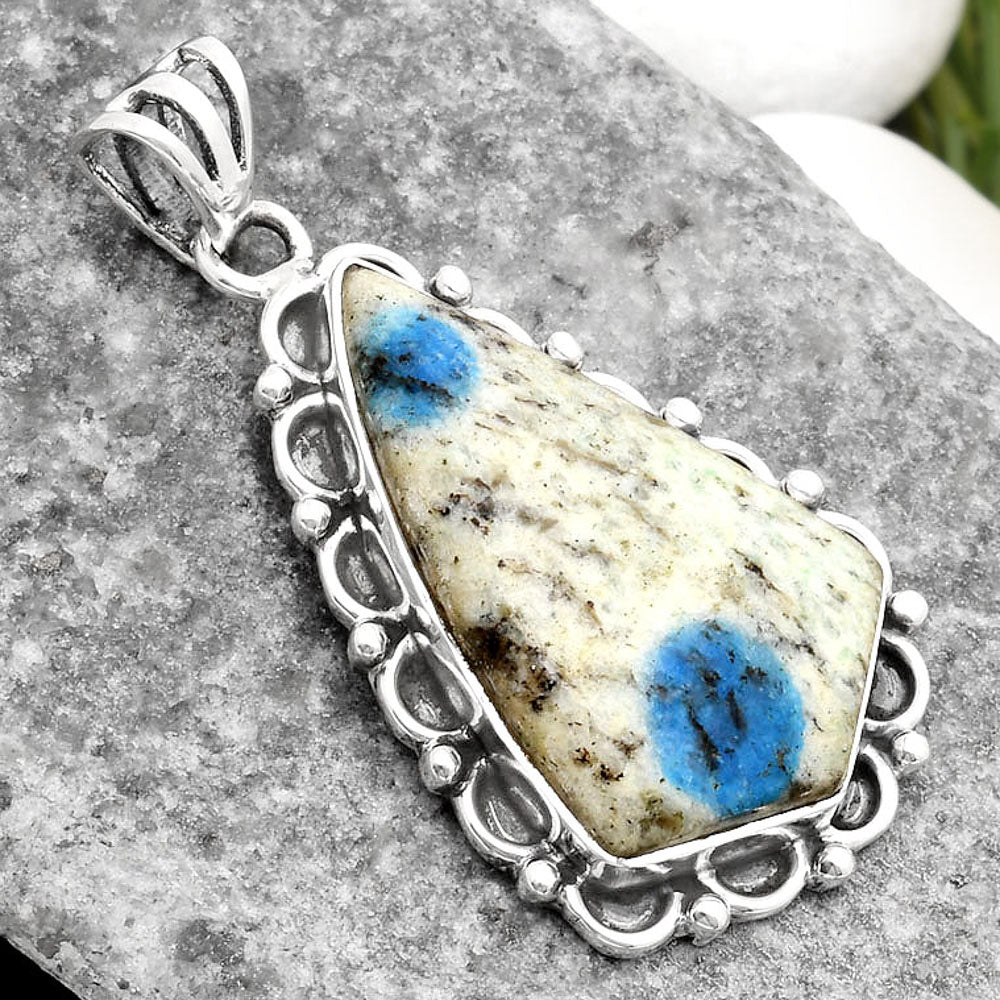 Natural K2 Blue - Azurite In Quartz Pendant P-1080 SDP108973