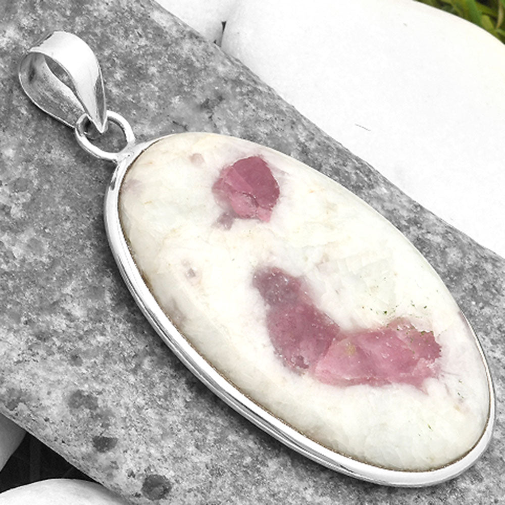 Natural Pink Tourmaline in Quartz Pendant P-1001 SDP110574