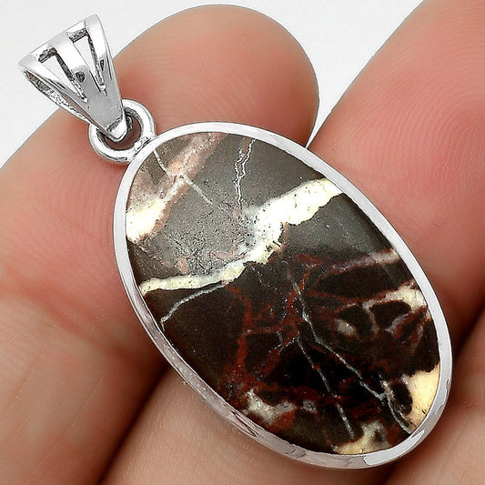 Natural Coffee Zebra Jasper Pendant P-1002 SDP111054