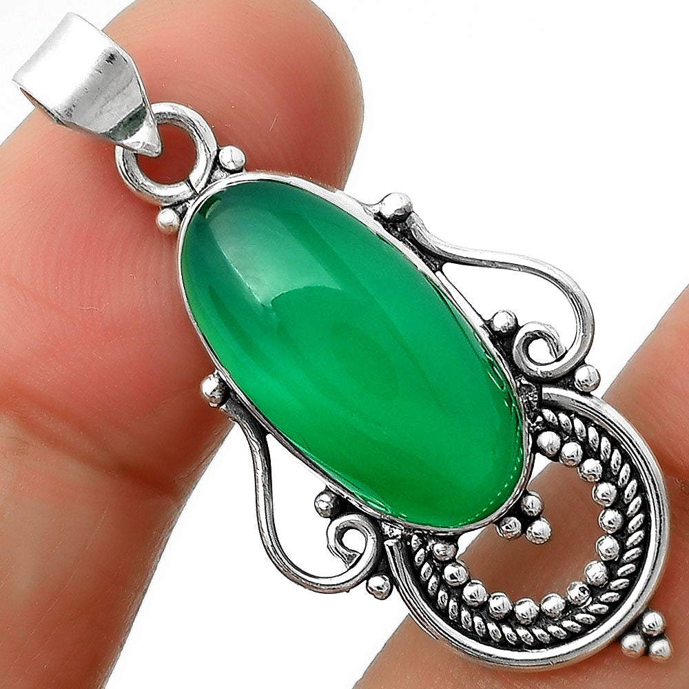 Natural Green Onyx Pendant P-1275 SDP111576