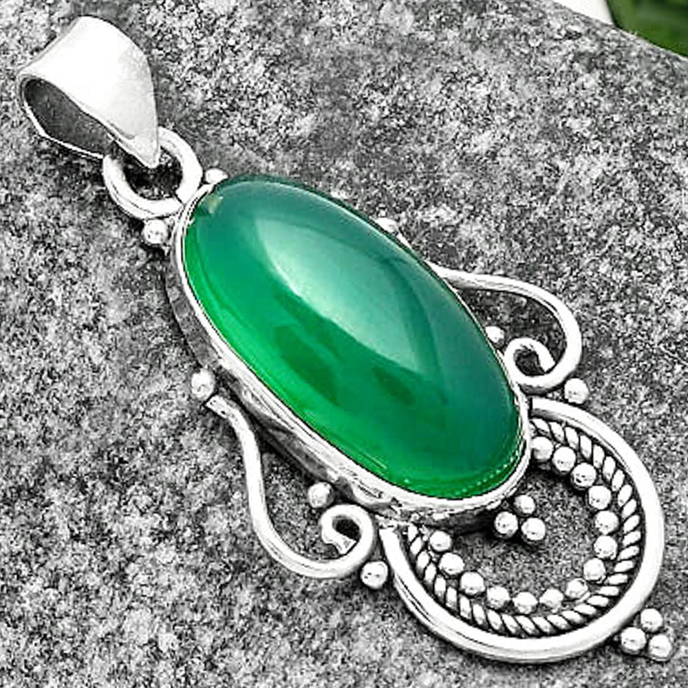 Natural Green Onyx Pendant P-1275 SDP111576