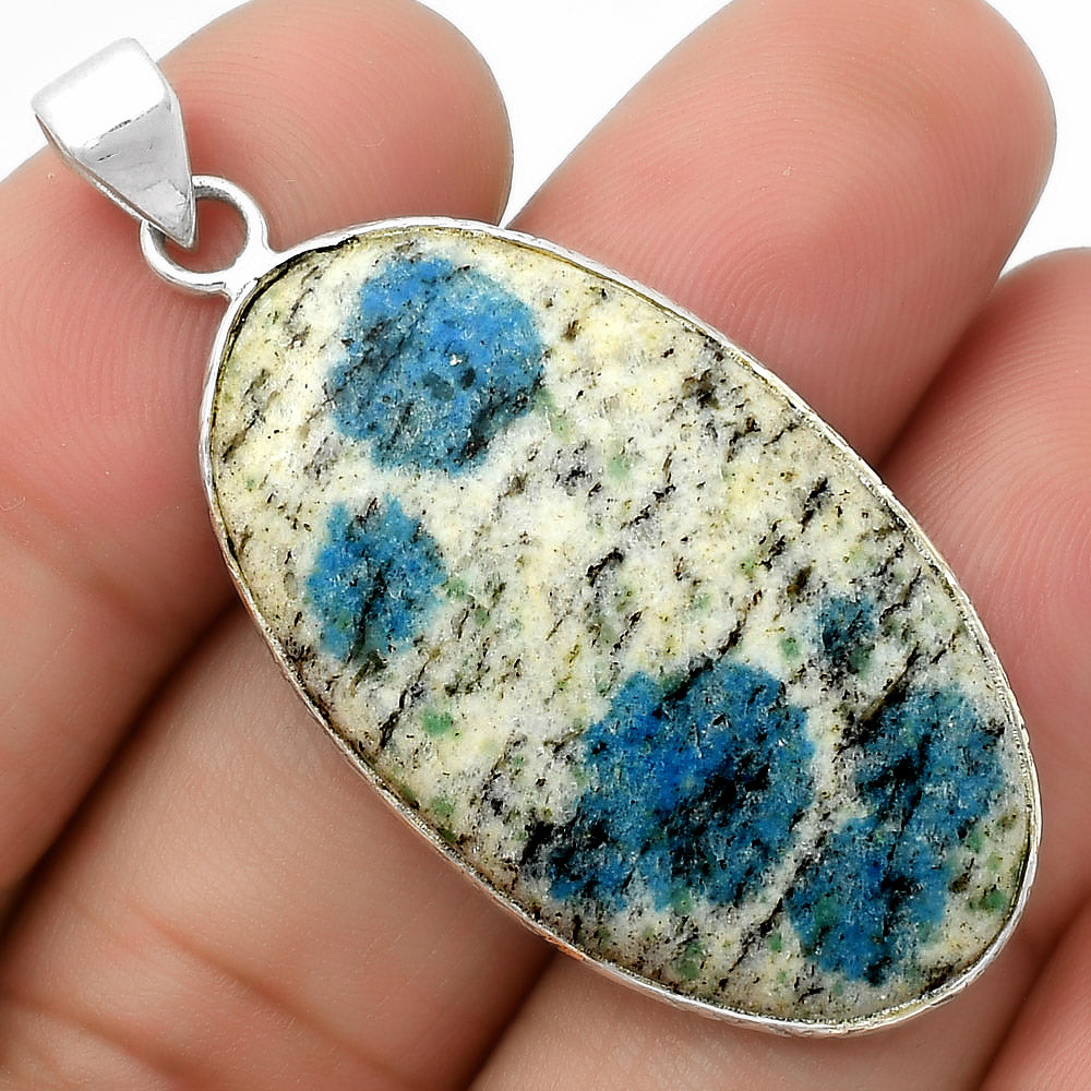 Natural K2 Blue - Azurite In Quartz Pendant P-1053 SDP112428