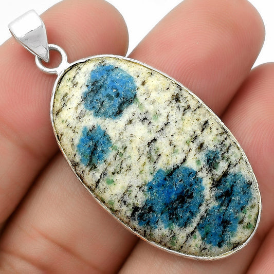 Natural K2 Blue - Azurite In Quartz Pendant P-1053 SDP112428