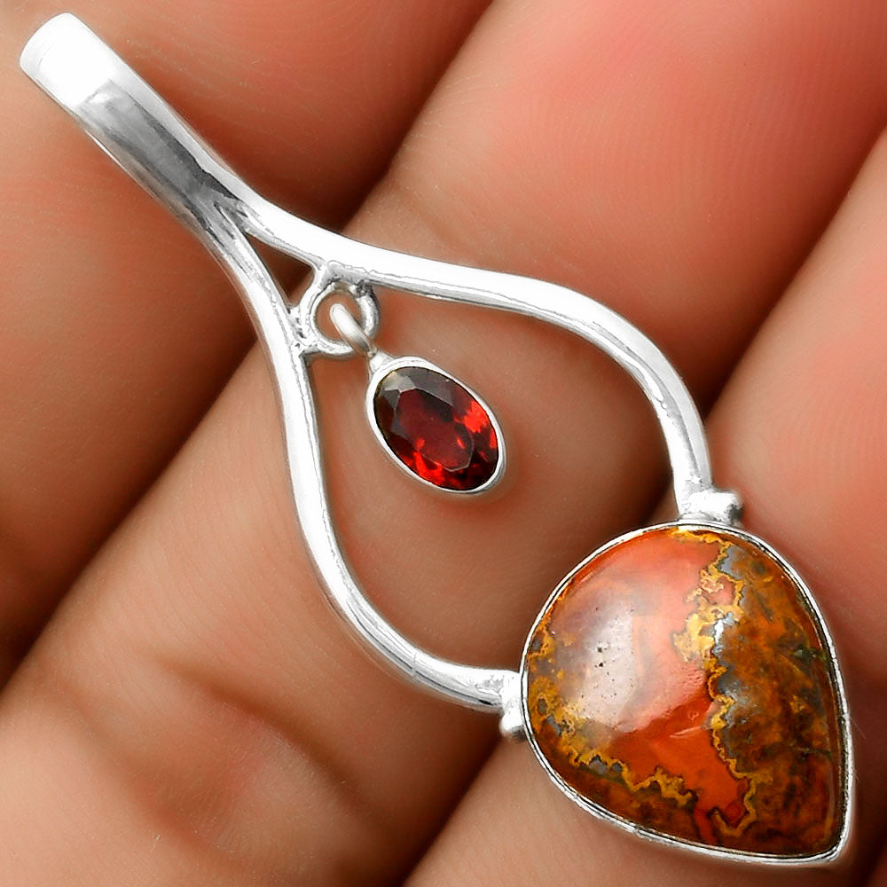 Rare Cady Mountain Agate & Garnet Pendant P-1648 SDP113704