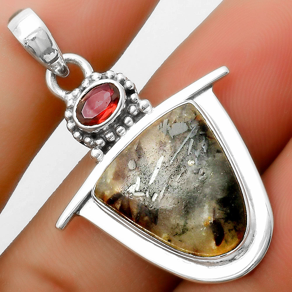 Natural Astrophyllite Russia & Garnet Pendant P-1289 SDP114505