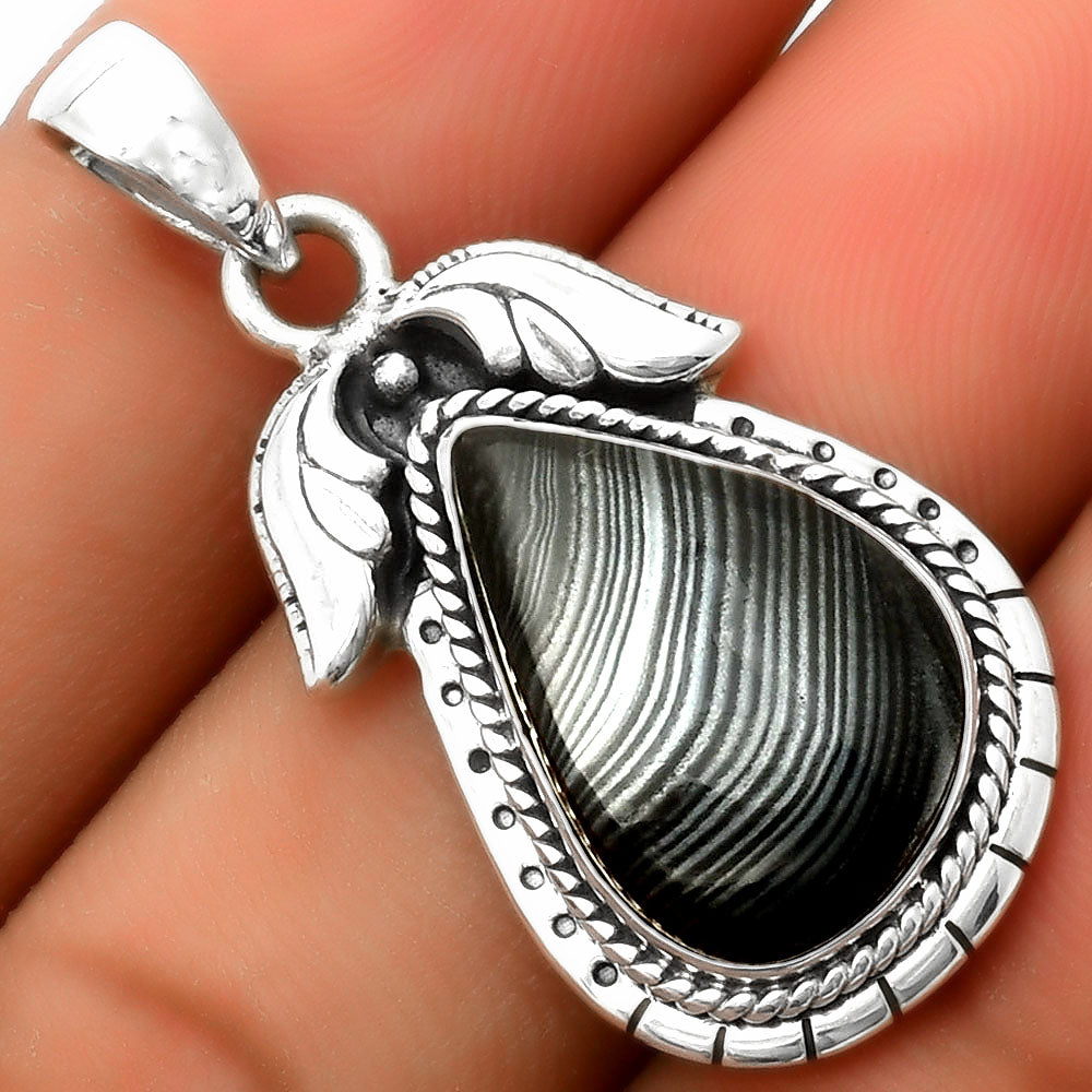 Crown Of Silver Psilomelane - Black Malachite Pendant P-1567 SDP114583
