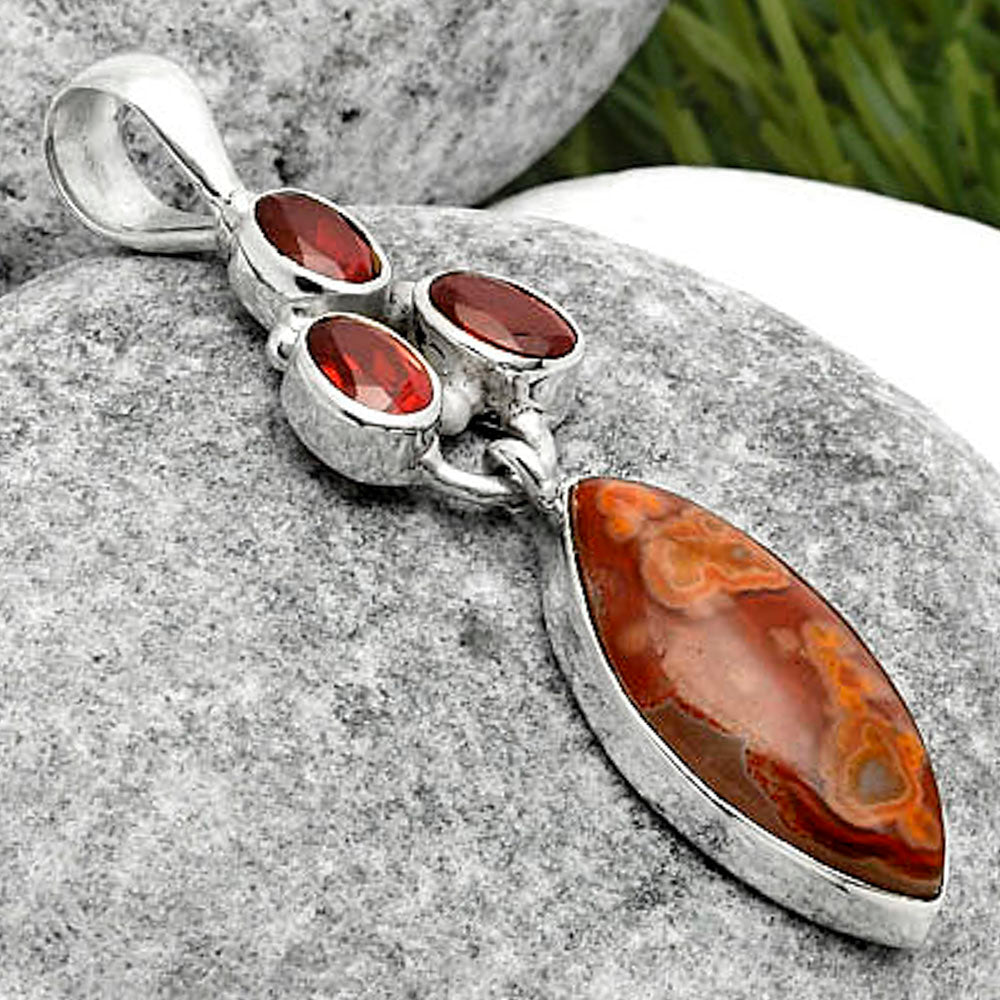 Rare Cady Mountain Agate & Garnet Pendant P-1203 SDP114883