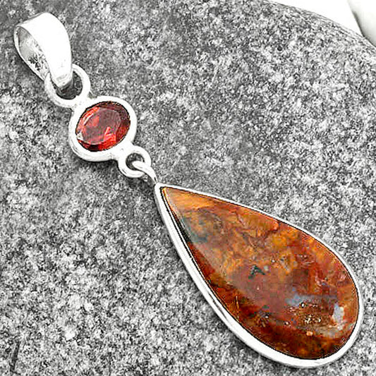 Natural Pietersite - Namibia & Garnet Pendant P-1098 SDP115161