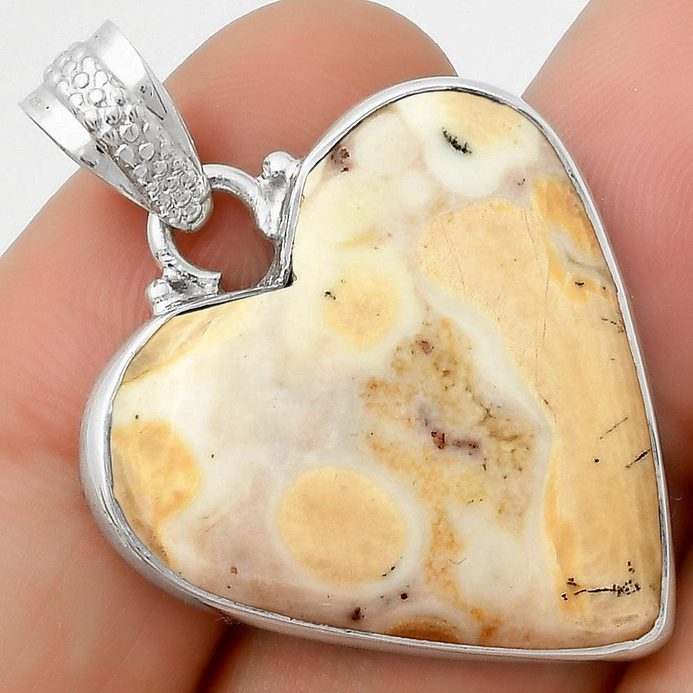Heart Natural Cobra Jasper Pendant P-1043 SDP115299
