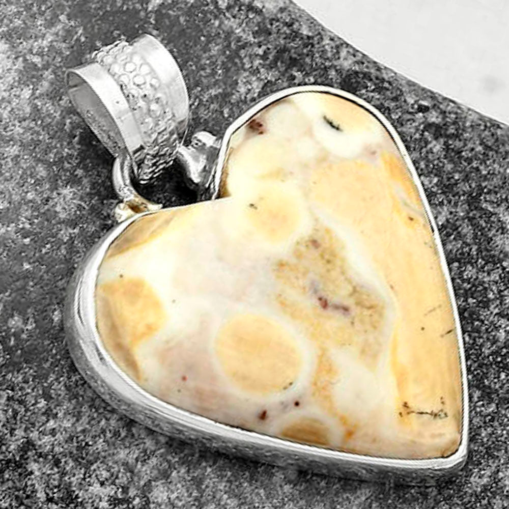 Heart Natural Cobra Jasper Pendant P-1043 SDP115299