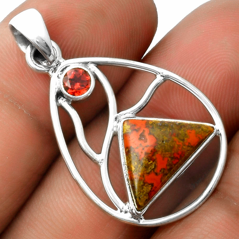 Rare Cady Mountain Agate & Garnet Pendant P-1572 SDP115761