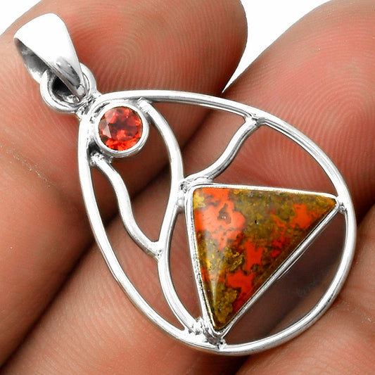 Rare Cady Mountain Agate & Garnet Pendant P-1572 SDP115761